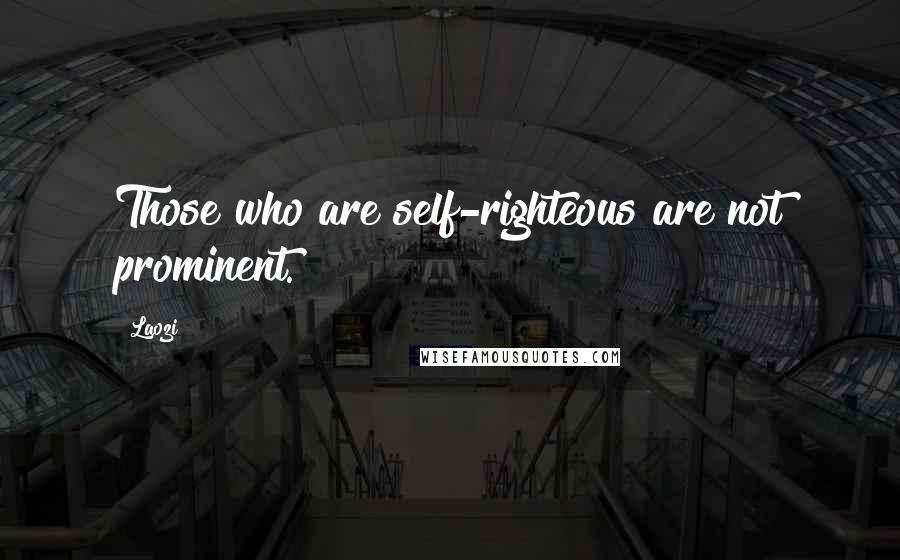 Laozi Quotes: Those who are self-righteous are not prominent.