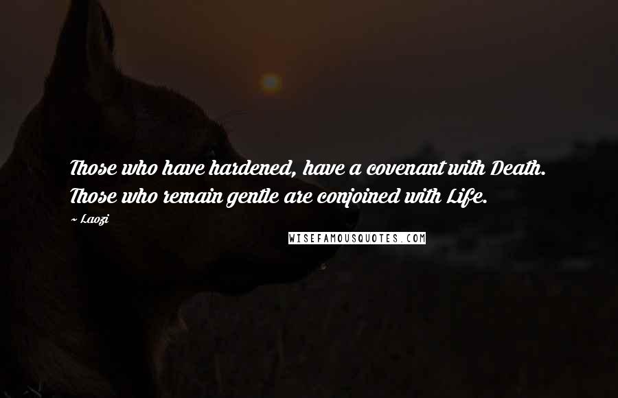 Laozi Quotes: Those who have hardened, have a covenant with Death. Those who remain gentle are conjoined with Life.