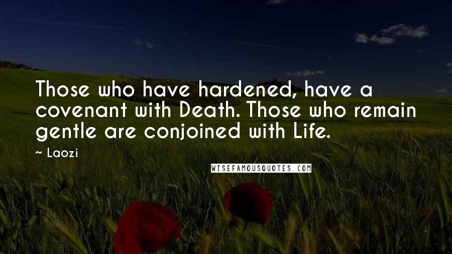 Laozi Quotes: Those who have hardened, have a covenant with Death. Those who remain gentle are conjoined with Life.