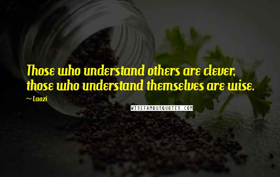 Laozi Quotes: Those who understand others are clever, those who understand themselves are wise.