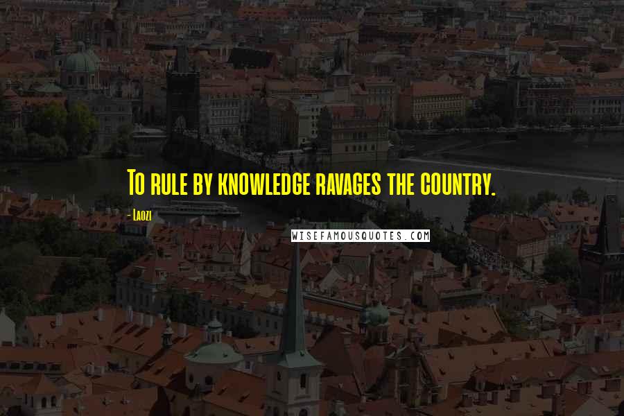 Laozi Quotes: To rule by knowledge ravages the country.