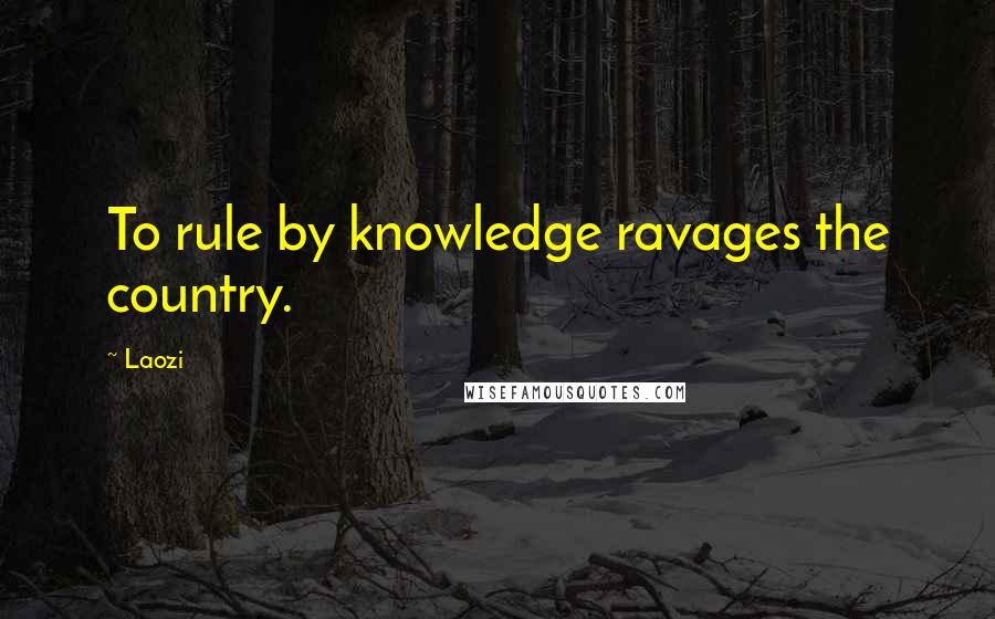 Laozi Quotes: To rule by knowledge ravages the country.