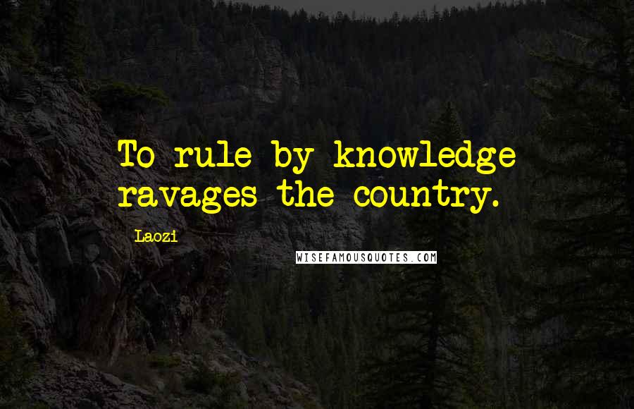 Laozi Quotes: To rule by knowledge ravages the country.