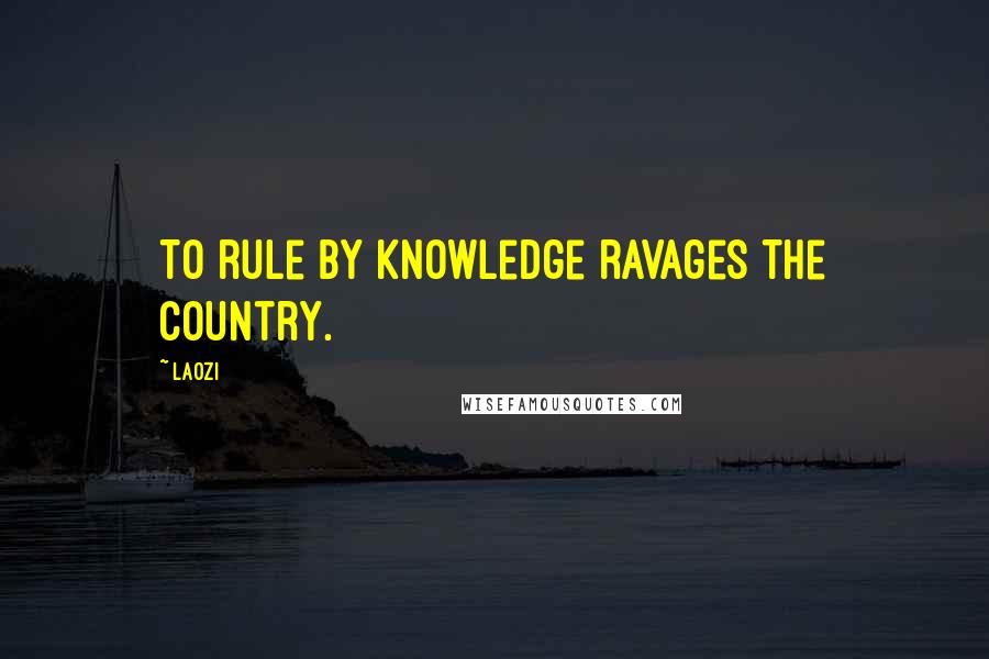 Laozi Quotes: To rule by knowledge ravages the country.