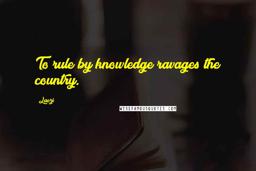 Laozi Quotes: To rule by knowledge ravages the country.