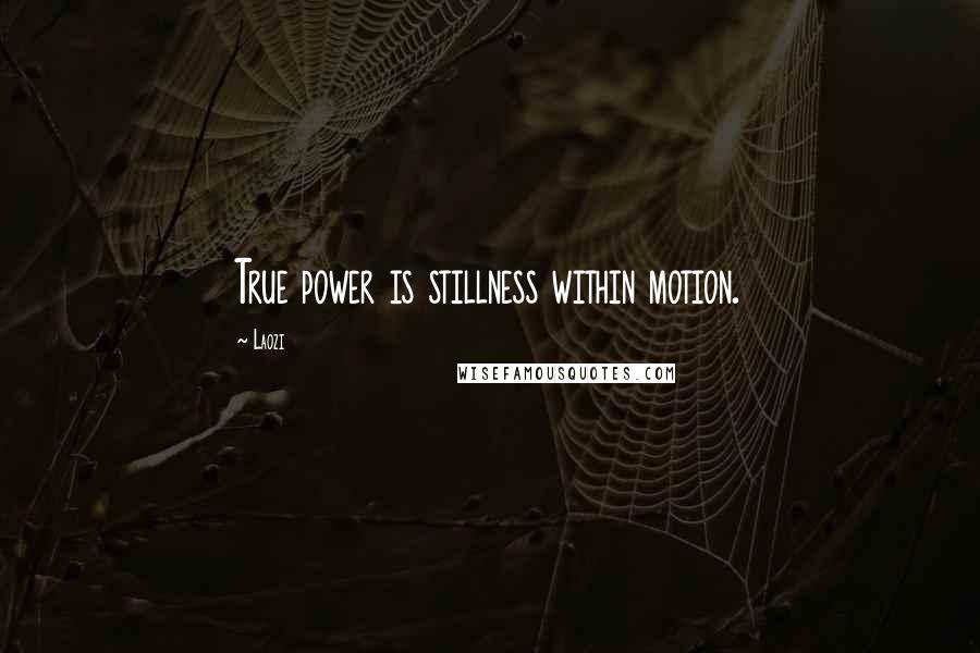 Laozi Quotes: True power is stillness within motion.