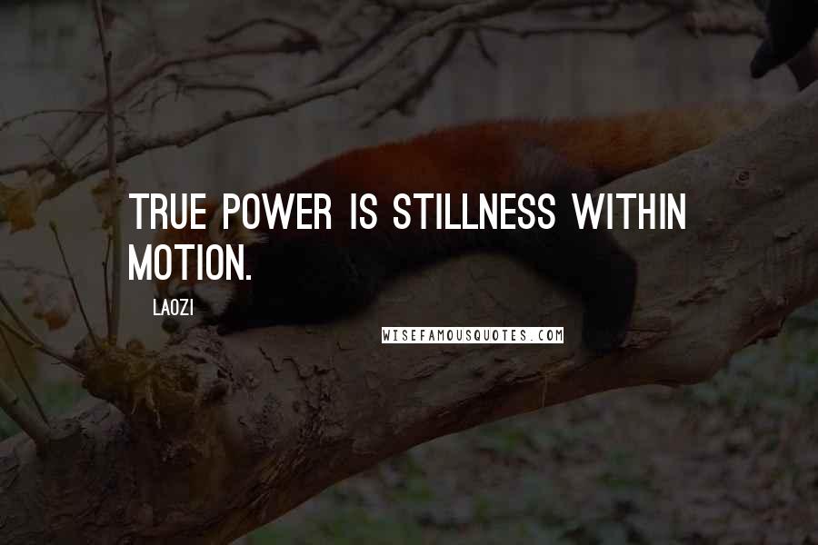 Laozi Quotes: True power is stillness within motion.