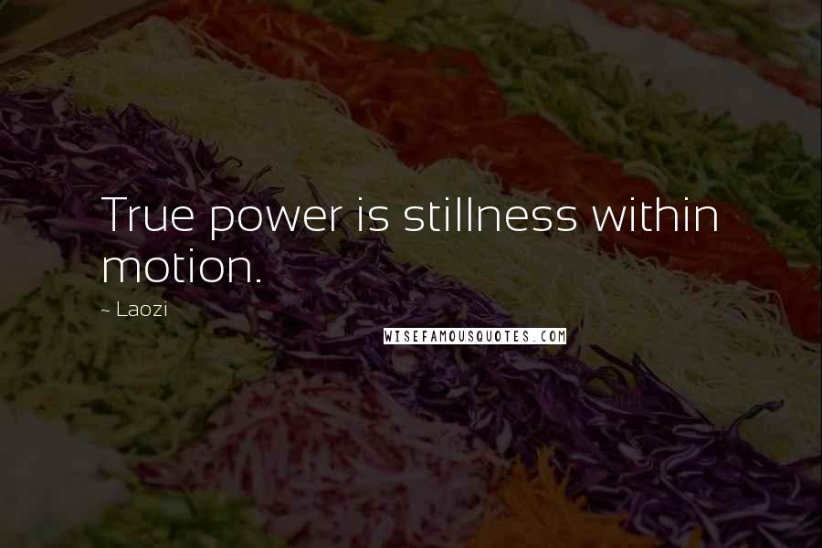 Laozi Quotes: True power is stillness within motion.