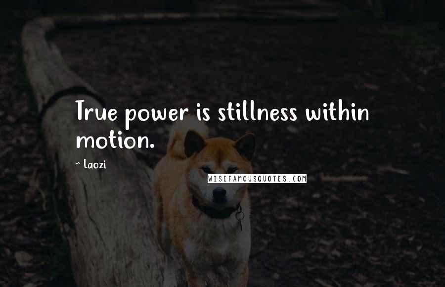 Laozi Quotes: True power is stillness within motion.