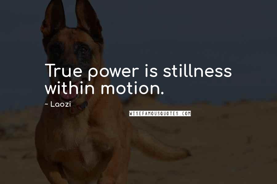Laozi Quotes: True power is stillness within motion.