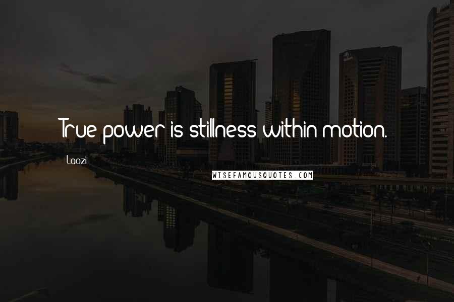 Laozi Quotes: True power is stillness within motion.