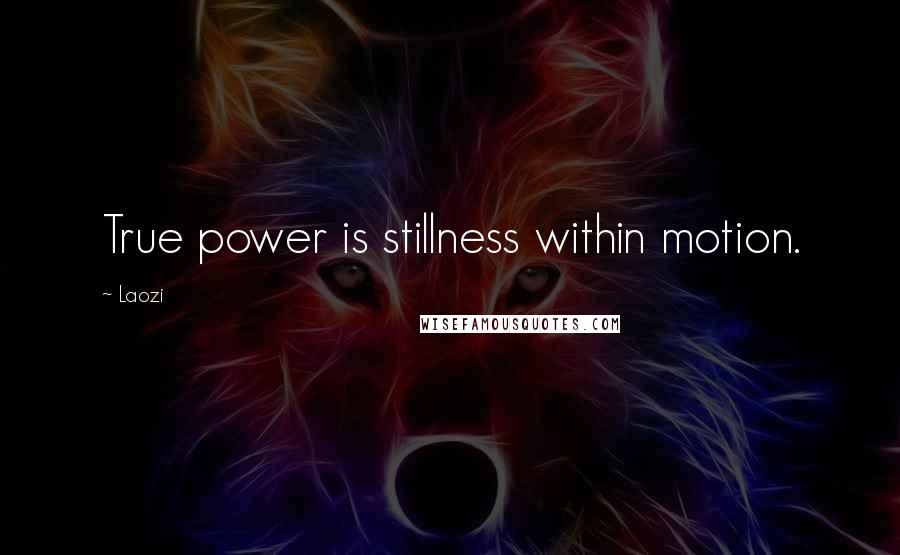 Laozi Quotes: True power is stillness within motion.