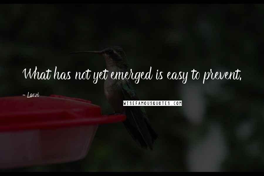 Laozi Quotes: What has not yet emerged is easy to prevent.