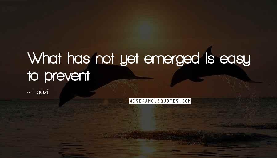 Laozi Quotes: What has not yet emerged is easy to prevent.