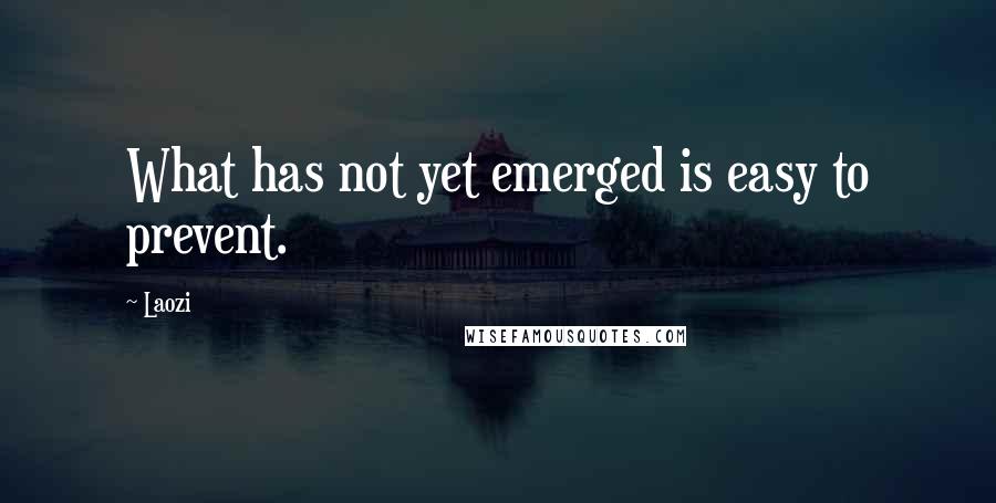 Laozi Quotes: What has not yet emerged is easy to prevent.