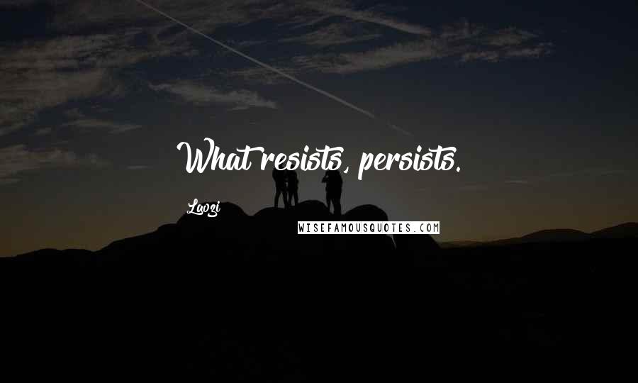 Laozi Quotes: What resists, persists.