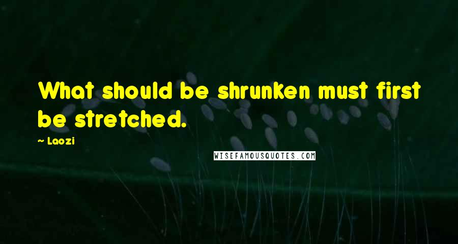 Laozi Quotes: What should be shrunken must first be stretched.
