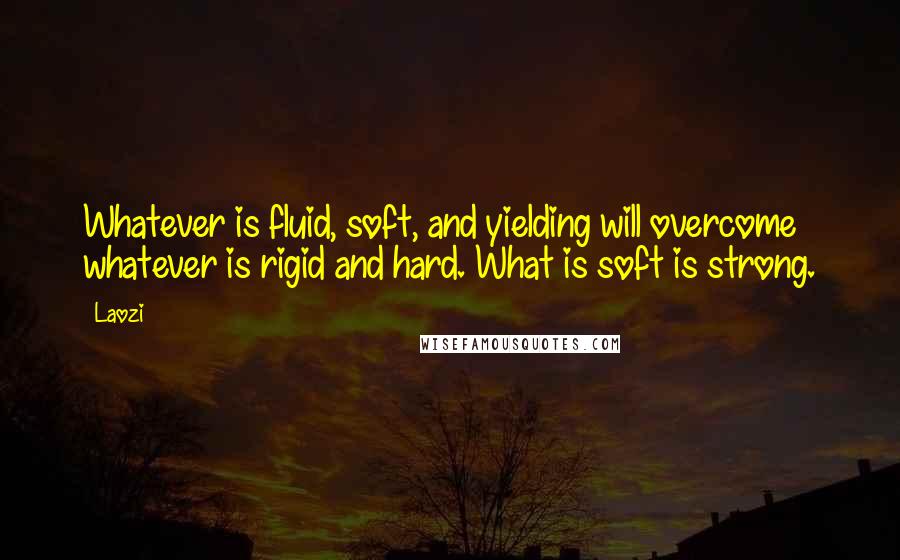 Laozi Quotes: Whatever is fluid, soft, and yielding will overcome whatever is rigid and hard. What is soft is strong.