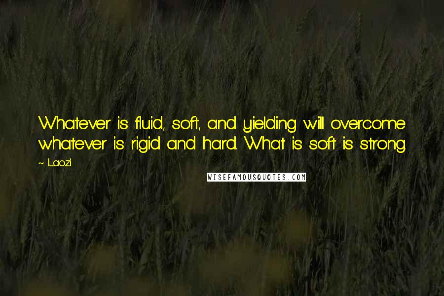 Laozi Quotes: Whatever is fluid, soft, and yielding will overcome whatever is rigid and hard. What is soft is strong.