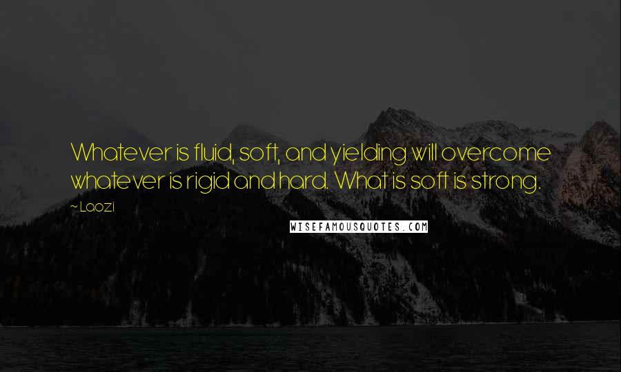 Laozi Quotes: Whatever is fluid, soft, and yielding will overcome whatever is rigid and hard. What is soft is strong.