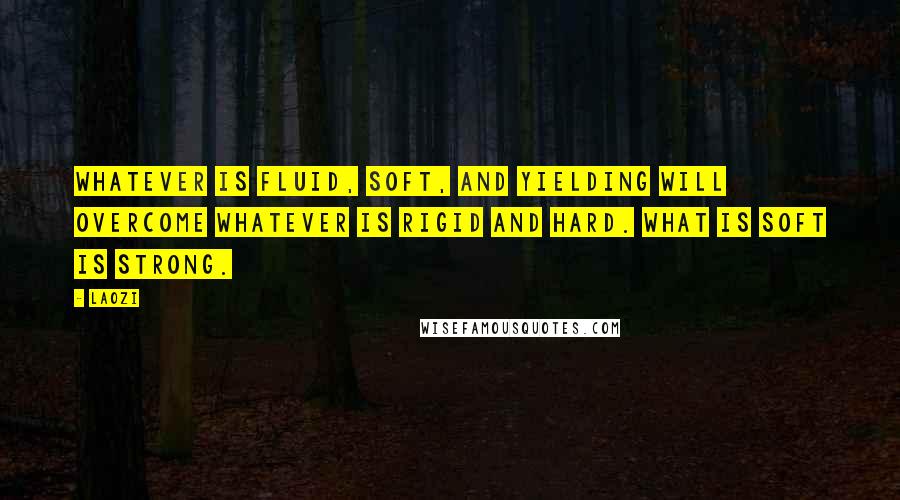 Laozi Quotes: Whatever is fluid, soft, and yielding will overcome whatever is rigid and hard. What is soft is strong.