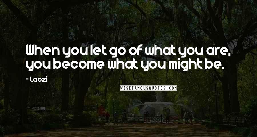 Laozi Quotes: When you let go of what you are, you become what you might be.