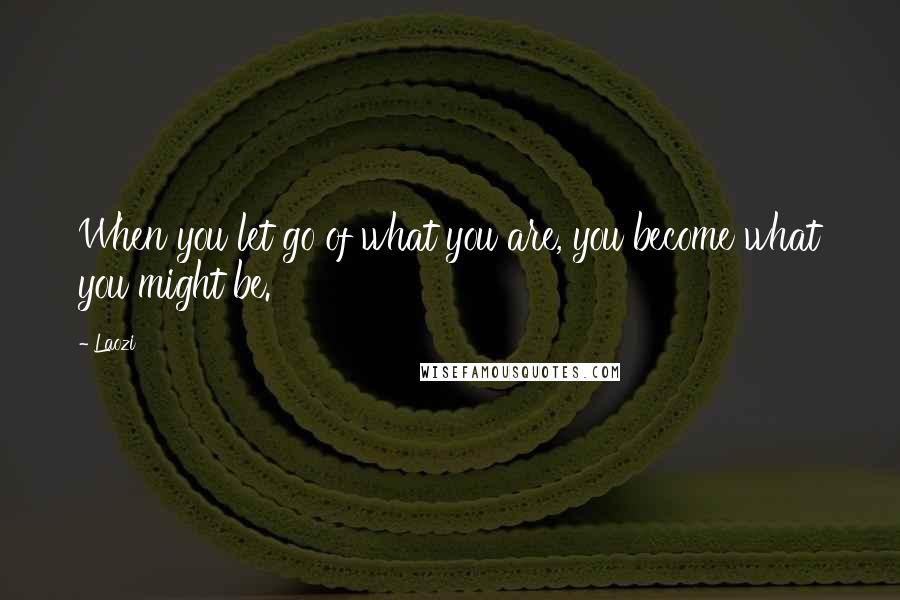 Laozi Quotes: When you let go of what you are, you become what you might be.