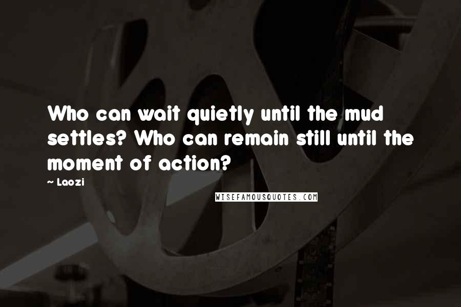 Laozi Quotes: Who can wait quietly until the mud settles? Who can remain still until the moment of action?