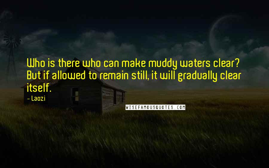 Laozi Quotes: Who is there who can make muddy waters clear? But if allowed to remain still, it will gradually clear itself.
