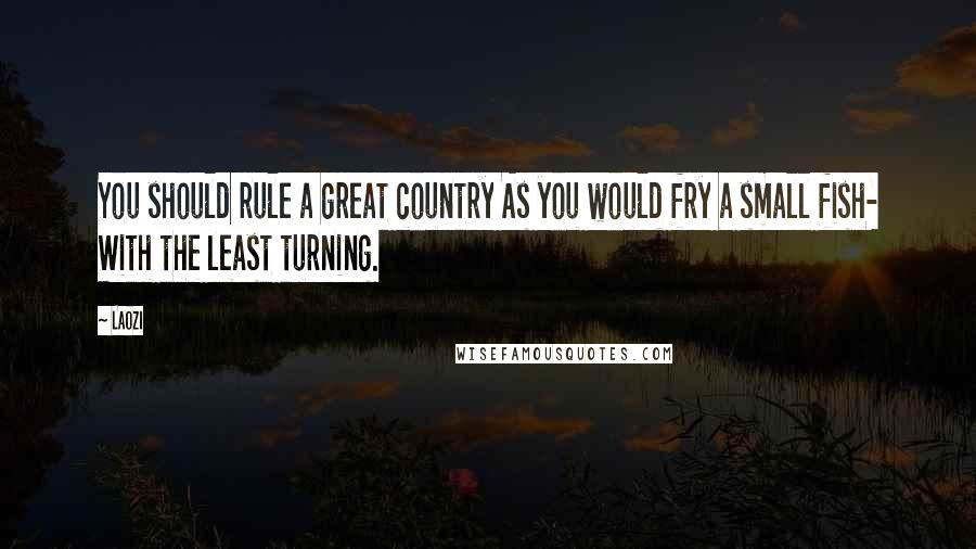 Laozi Quotes: You should rule a great country As you would fry a small fish- With the least turning.