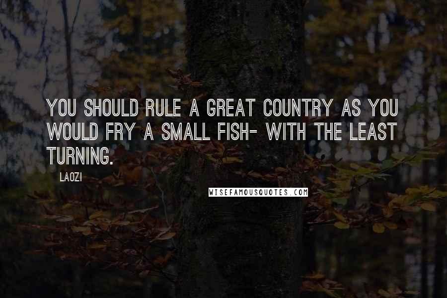 Laozi Quotes: You should rule a great country As you would fry a small fish- With the least turning.