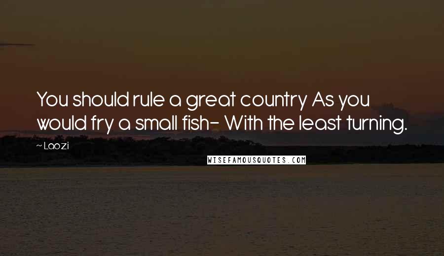 Laozi Quotes: You should rule a great country As you would fry a small fish- With the least turning.