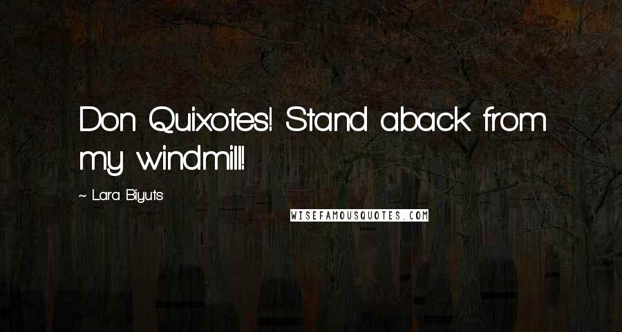 Lara Biyuts Quotes: Don Quixotes! Stand aback from my windmill!