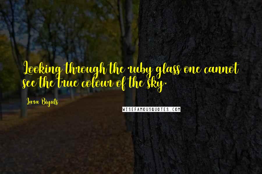 Lara Biyuts Quotes: Looking through the ruby glass one cannot see the true colour of the sky.