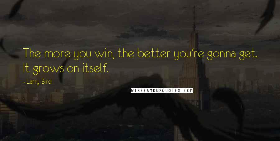 Larry Bird Quotes: The more you win, the better you're gonna get. It grows on itself.