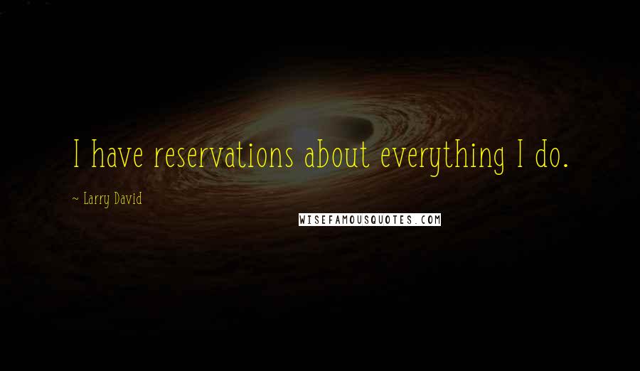 Larry David Quotes: I have reservations about everything I do.