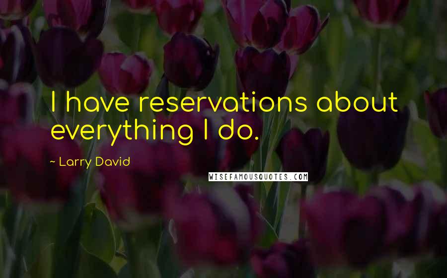 Larry David Quotes: I have reservations about everything I do.