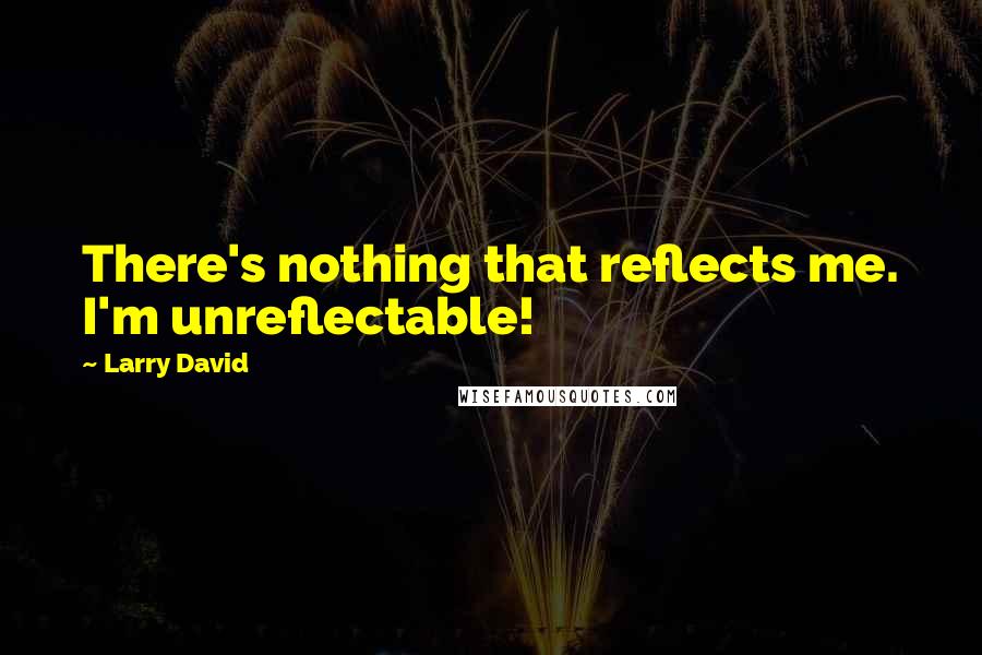 Larry David Quotes: There's nothing that reflects me. I'm unreflectable!