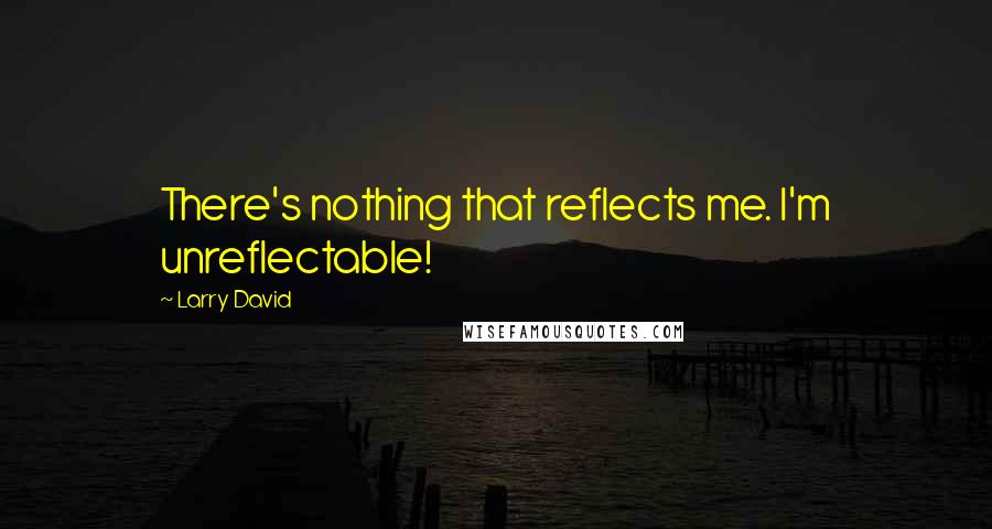 Larry David Quotes: There's nothing that reflects me. I'm unreflectable!