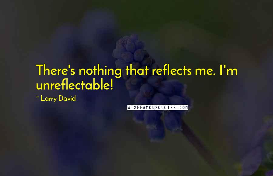 Larry David Quotes: There's nothing that reflects me. I'm unreflectable!