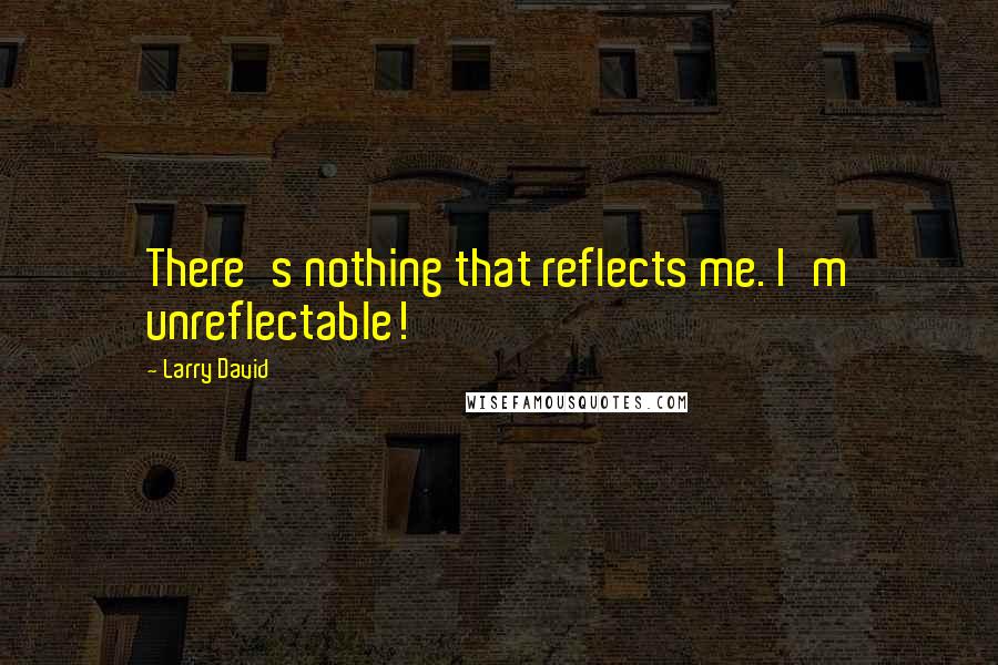 Larry David Quotes: There's nothing that reflects me. I'm unreflectable!