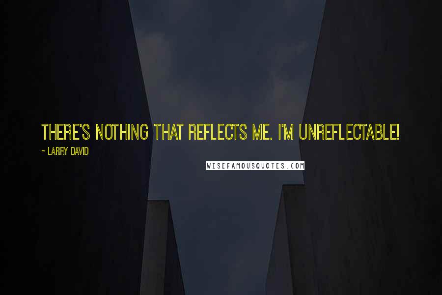 Larry David Quotes: There's nothing that reflects me. I'm unreflectable!