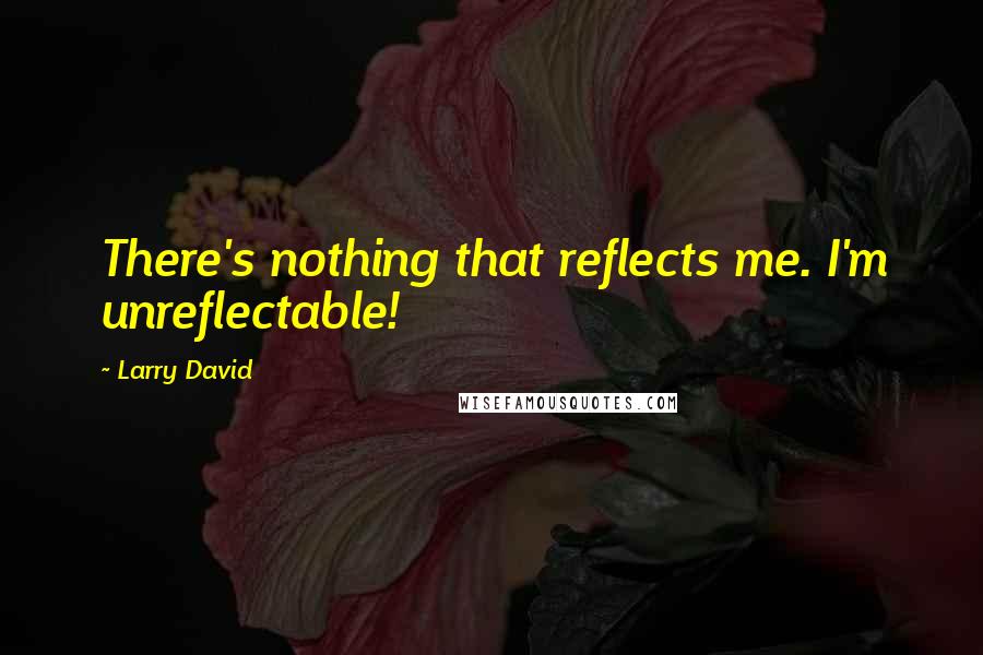 Larry David Quotes: There's nothing that reflects me. I'm unreflectable!