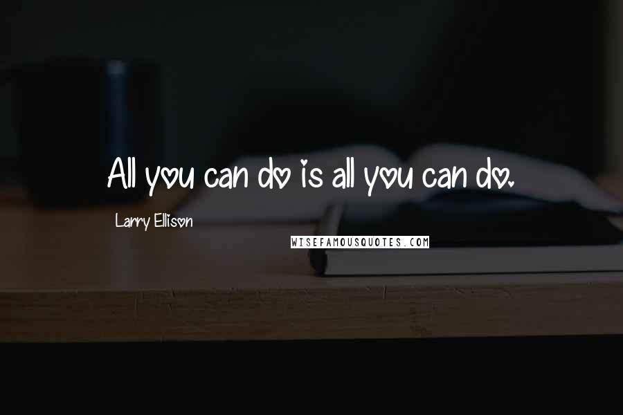 Larry Ellison Quotes: All you can do is all you can do.