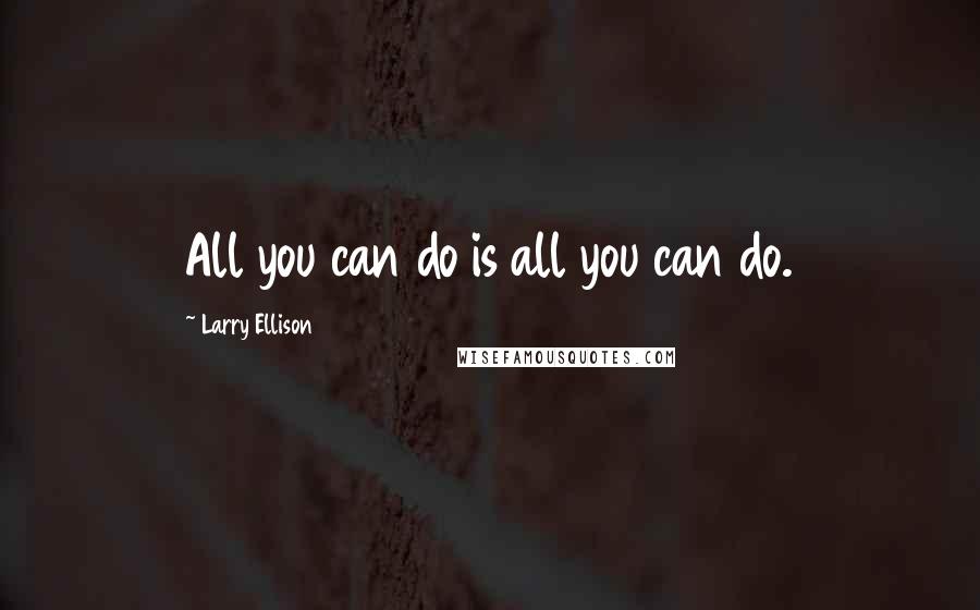 Larry Ellison Quotes: All you can do is all you can do.