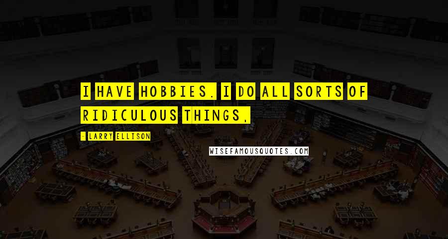 Larry Ellison Quotes: I have hobbies. I do all sorts of ridiculous things,