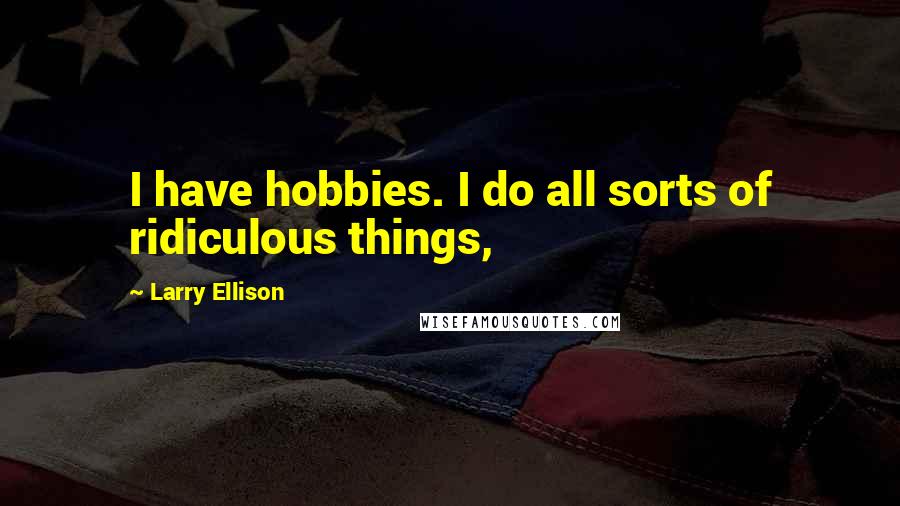 Larry Ellison Quotes: I have hobbies. I do all sorts of ridiculous things,