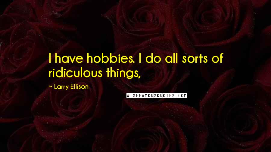 Larry Ellison Quotes: I have hobbies. I do all sorts of ridiculous things,