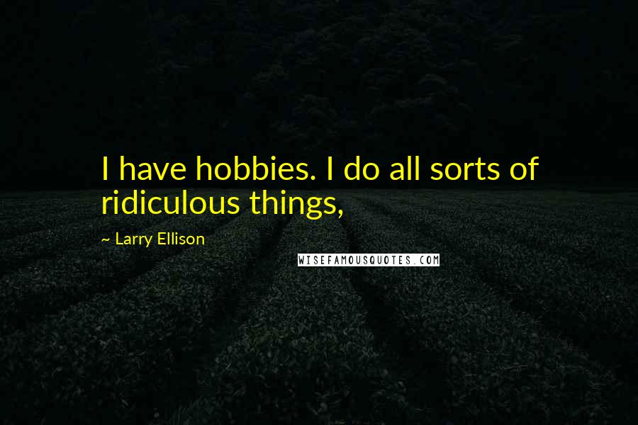 Larry Ellison Quotes: I have hobbies. I do all sorts of ridiculous things,