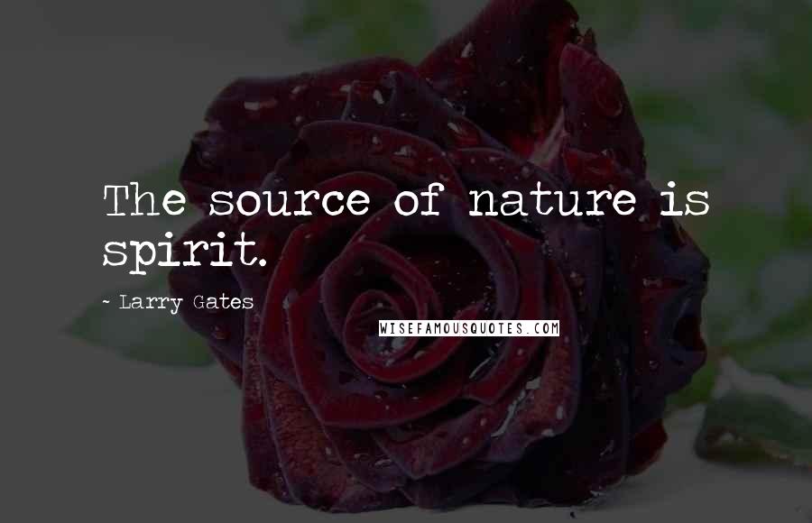 Larry Gates Quotes: The source of nature is spirit.